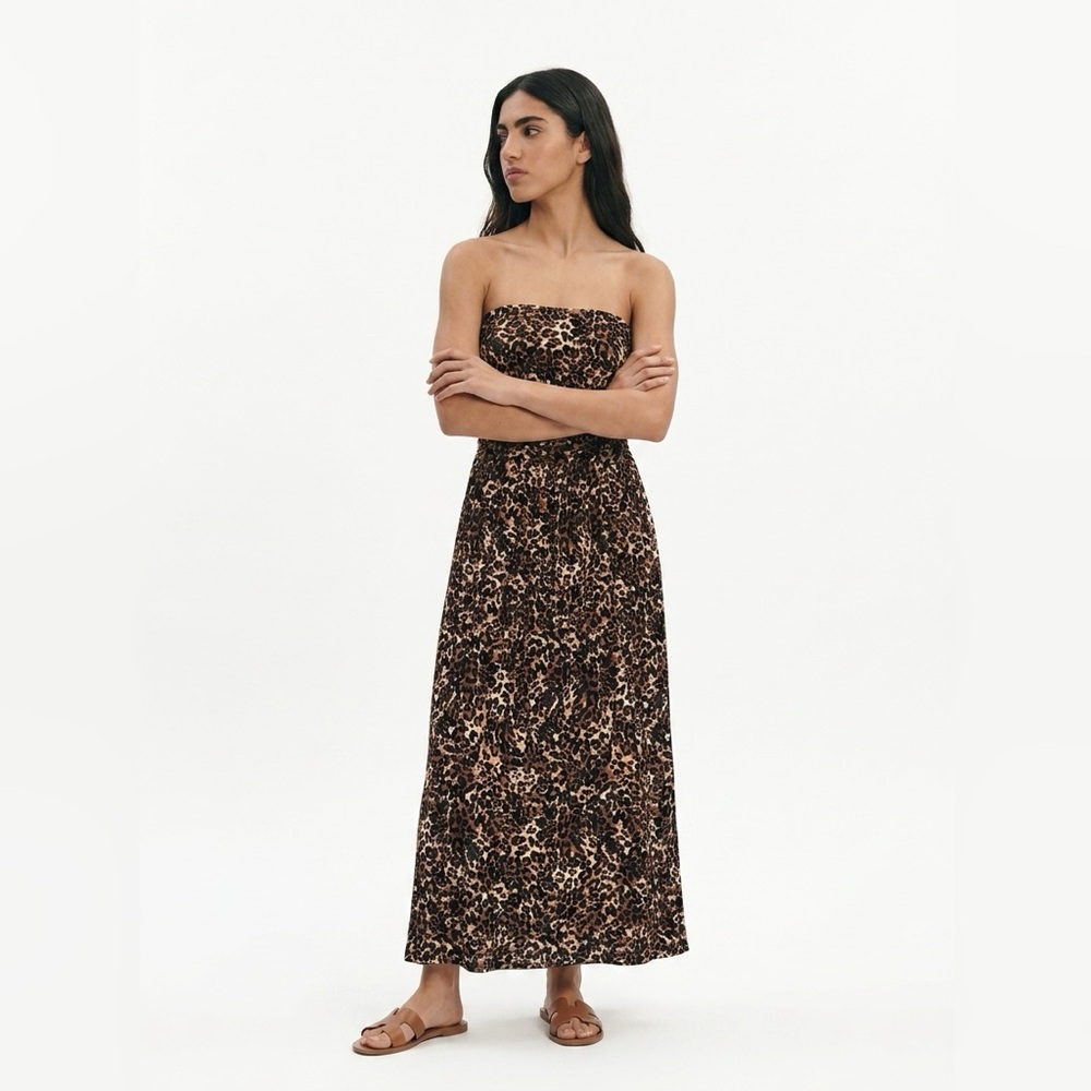 NWT Lascana Leopard Midi Dress w/ pockets